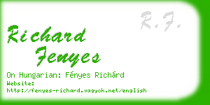 richard fenyes business card