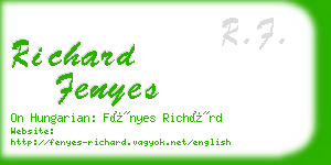 richard fenyes business card